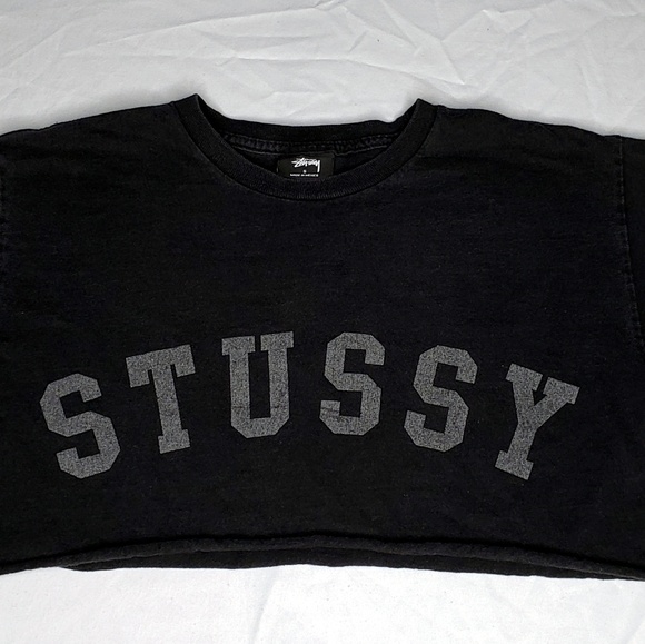 ‼SOLD‼ Vintage Stussy 80 Cropped Spell Out Black - Picture 4 of 8